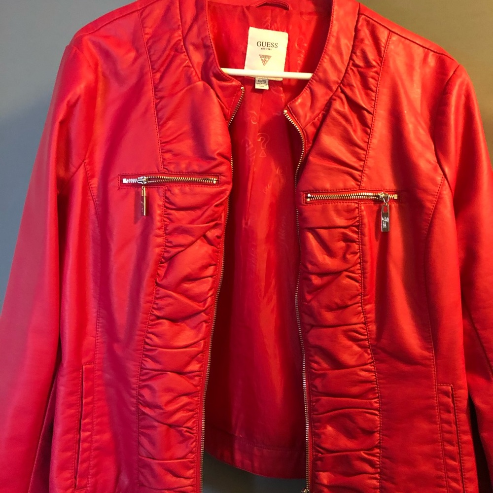 Red Guess Jacket Size XL Near New